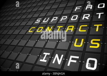 Contact us buzzwords on black mechanical board Stock Photo