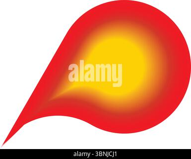 A vibrant abstract design featuring a red leaf shape with a yellow core against a white background. Stock Vector