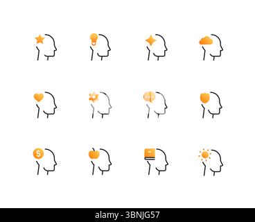 Business and creativity - set of line design style icons Stock Vector