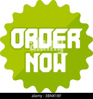 Discount and sale label illustration / Order Now Stock Vector