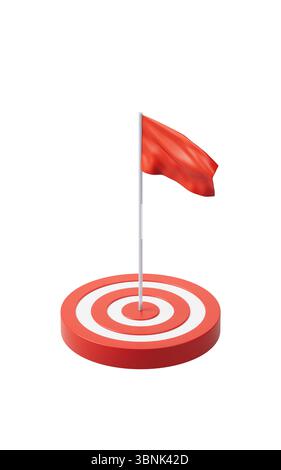 Target center with a flag, 3d rendering. 3D illustration Stock Photo ...