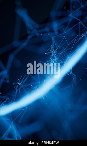 Flowing wave particles background, 3d rendering. 3D illustration. Stock Photo