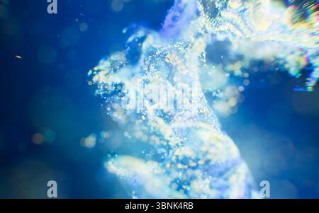 Flowing wave particles background, 3d rendering. 3D illustration. Stock Photo