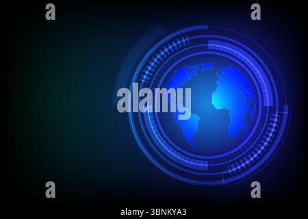 Global business concept with world map lines Innovation meets digital technology for network connection, vector illustration Stock Vector