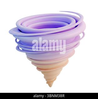 tornado minimalist 3D rendering in a soft and smooth renderer Stock Photo