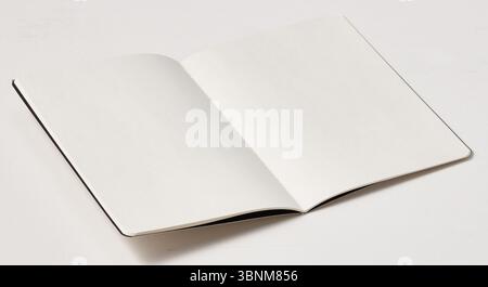 Blank notebook pages open for writing Stock Photo