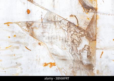Rust spots on sheet metal plate as background Stock Photo