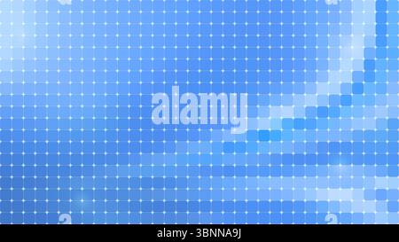 Abstract grid background of rounded bright light blue squares with color gradient. High resolution full frame abstract vibrant background in blue hues Stock Photo
