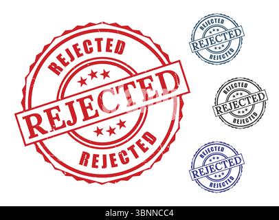 Rejected Stamp Graphics Versatile Red  Blue Designs for Projects Stock Vector