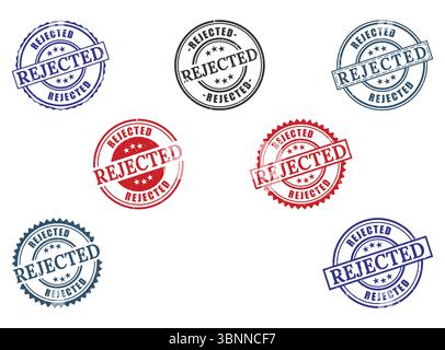 Pack of Rejected Stamps Design Elements Seal Stock Vector