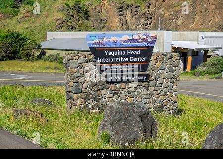 NEWPORT OR, USA, MAY 30, 2025: Yaquina Head Interpretive Center at the Yaquina Head Outstanding Natural Area. Stock Photo