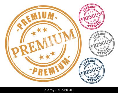 Premium Quality Stamps Gold Red Blue  Gray Vector Graphics Stock Vector