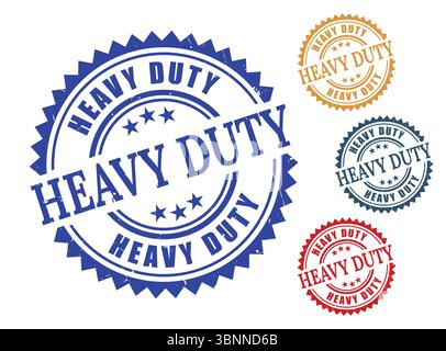 Heavy Duty Stamp Blue Red Gold  Dark Blue Variations  Commercial Use Approved Stock Vector