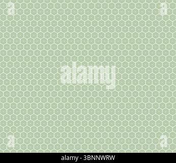 Geometric shapes background. Green color on matching background. Rounded stacked hexagons mosaic cells. Hexagon shapes. Seamless pattern. Stock Vector