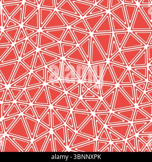 Mosaic triangles shapes background. Rounded solid shapes in frames. Medium triangles size. Solid Color style. Repeatable pattern. Stock Vector