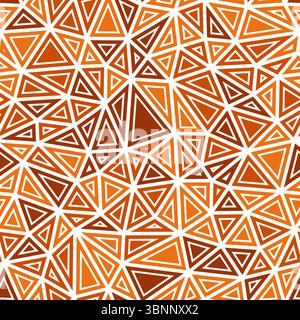 Abstract template background. Compact triangle size. Solid shapes in frames. Mono-tone style. Repeatable pattern. Elegant vector tiles. Amber rust. Stock Vector