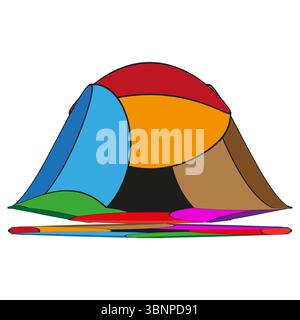 Multicoloured stratified hillside. Undulating chromatic terrain. Dynamic landscape Vector. Vibrant artistic topography. Stock Vector