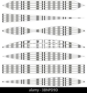 Halftone bar icon. Vertical stripe pattern. Futuristic banner Vector. Tech line design. Stock Vector