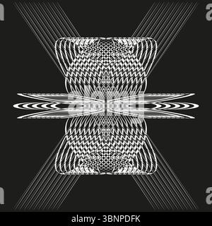Magnetic core icon. Symmetric coil pattern. Resonant pulse Vector. Mirrored field structure. Stock Vector