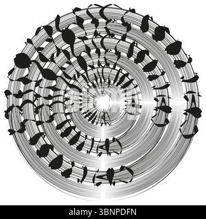 Complex spherical structure. Circular orbital structure. Vector science illustration. Futuristic technological concept. Stock Vector