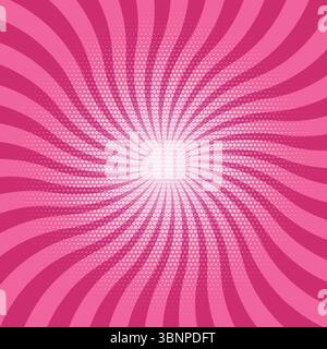 "Pink Spiral Background - Radiating Lines, Abstract Design" Stock Vector