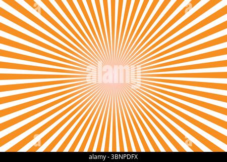 "Orange Burst Background - Radiating Lines, Sunburst Design" Stock Vector