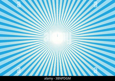 "Blue Burst Background - Radiating Lines, Abstract Design" Stock Vector