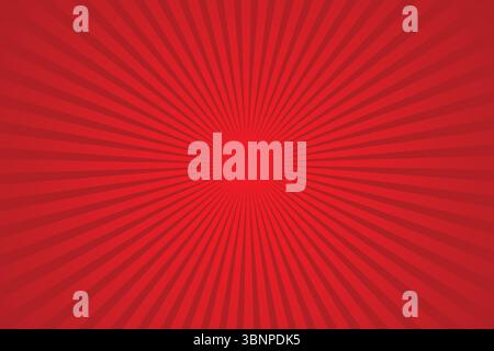 "Red Burst Background - Radiating Lines, Abstract Design" Stock Vector