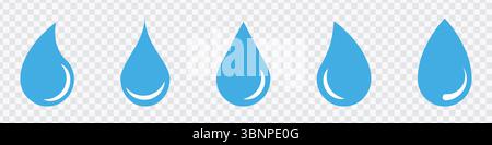 Black Water Drop Icons Set Stock Vector