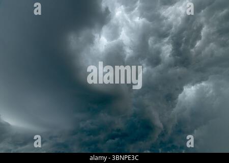 Wild storm clouds abstract overlay graphic design image taken in Queensland, Australia. Stock Photo