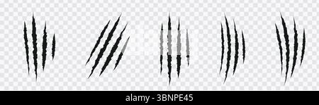 "Claw Marks Icon Set - Scratch Symbols Design" Stock Vector
