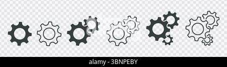 "Gear Icons - Mechanism, Industrial Design, Engineering, System" Stock Vector
