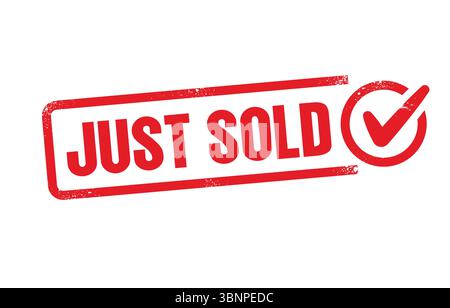 "Just Sold Stamp Icon - Real Estate, Property Sale, Closed Deal" Stock Vector