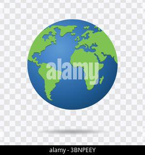 Earth Globe Icons in Color and Black & White Stock Vector