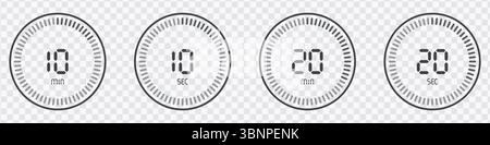Icons Set with Minute and Second Markers Stock Vector