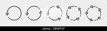 "Dotted Recycle Arrows Icons - Circular Eco-Friendly Symbols" Stock Vector