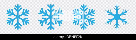 Blue Snowflakes Collection Icon Design Stock Vector