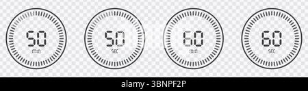 Icons Set with Minute and Second Markers Stock Vector