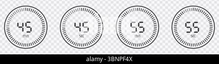 Icons Set with Minute and Second Markers Stock Vector