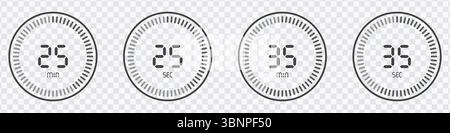 Icons Set with Minute and Second Markers Stock Vector