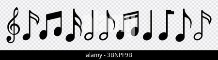 "Music Notes Collection - Black Musical Symbols Icons" Stock Vector