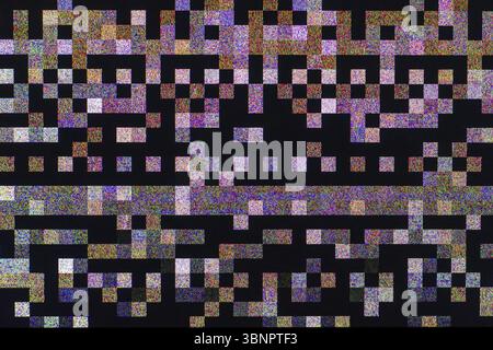 Glitches, interference and failures on a digital computer monitor or tv Stock Photo