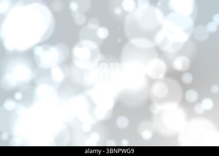 Showing abstract flat design featuring blurred bokeh lights spreading on grey backdrop, copy space Stock Photo