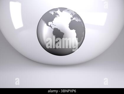 Planet on grey abstract background Stock Photo