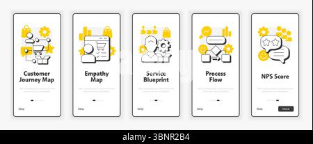 Gap analysis tools mobile onboarding screen Stock Vector