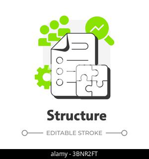 Structure flat outline concept icon Stock Vector