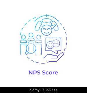 NPS score blue gradient concept icon Stock Vector