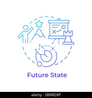 Future state blue gradient concept icon Stock Vector