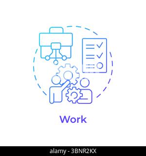 Work blue gradient concept icon Stock Vector
