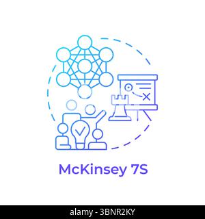 McKinsey 7S blue gradient concept icon Stock Vector